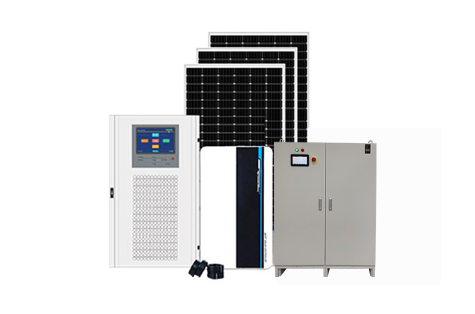 15-50kw sistema di energia solare off Grid con batteria al litio ad alta tensione