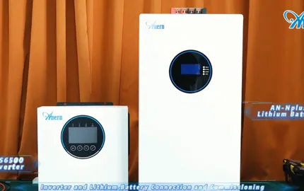 Test di connessione e funzionamento dell'inverter Anern AN-FGI-S6500 e della batteria al litio Nplus