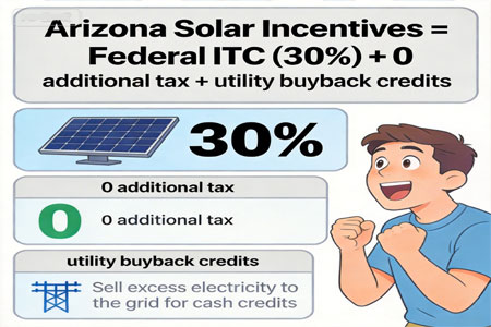 Incentivi Solari in Arizona 2026 – Crediti d'Imposta, Rimborsi, Net Metering e Risparmi Solari