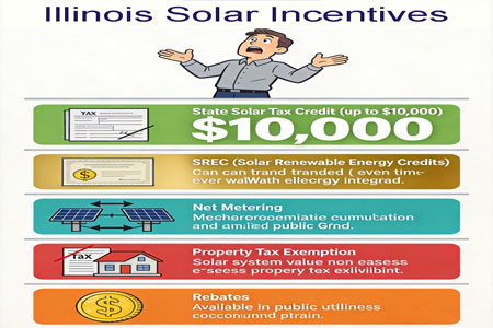 Incentivi Solari dell'Illinois 2026 – Crediti d'Imposta, Rimborsi, Net Metering e Risparmi