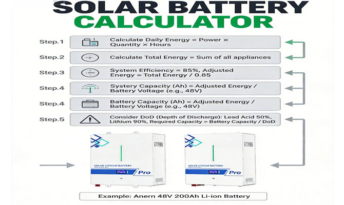calcolatore della batteria solare