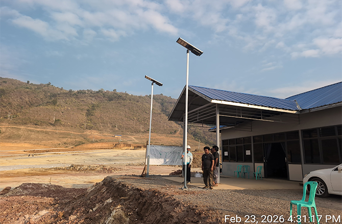 Caso di studio del progetto di illuminazione stradale solare Anern Myanmar: lampioni solari stradali all-in-one regolabili LiFePO4 SLZ2 da 80 W, 700 set