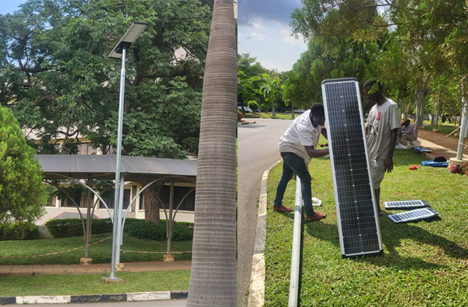 150 set di lampioni solari integrati SLZ-100W in Nigeria