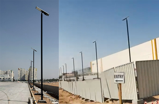 Anern 33 set di lampioni solari SLZ2-100W nel progetto infrastrutturale pubblico negli Emirati Arabi Uniti