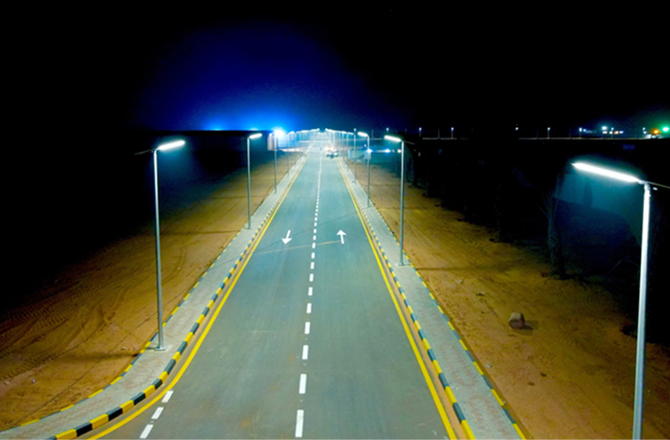 Anern 110 set di lampioni stradali solari all-in-one LiFePO4 SLZ‑120W nel progetto di illuminazione stradale in Libia