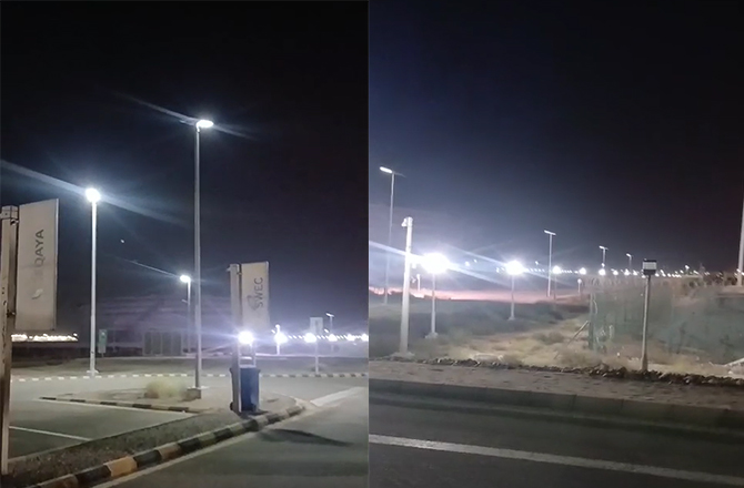 Lampade solari per illuminazione stradale Anern SLV2-100W nel progetto di illuminazione in Arabia Saudita
