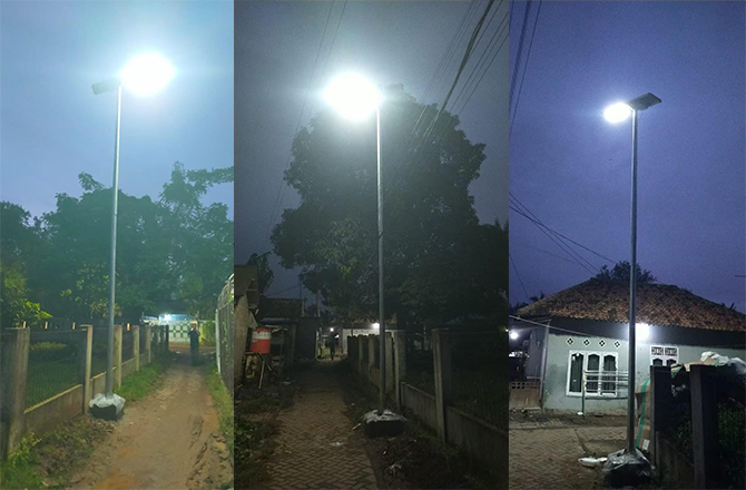 Lampioni stradali solari All‑in‑One Anern SLV 100W in Indonesia