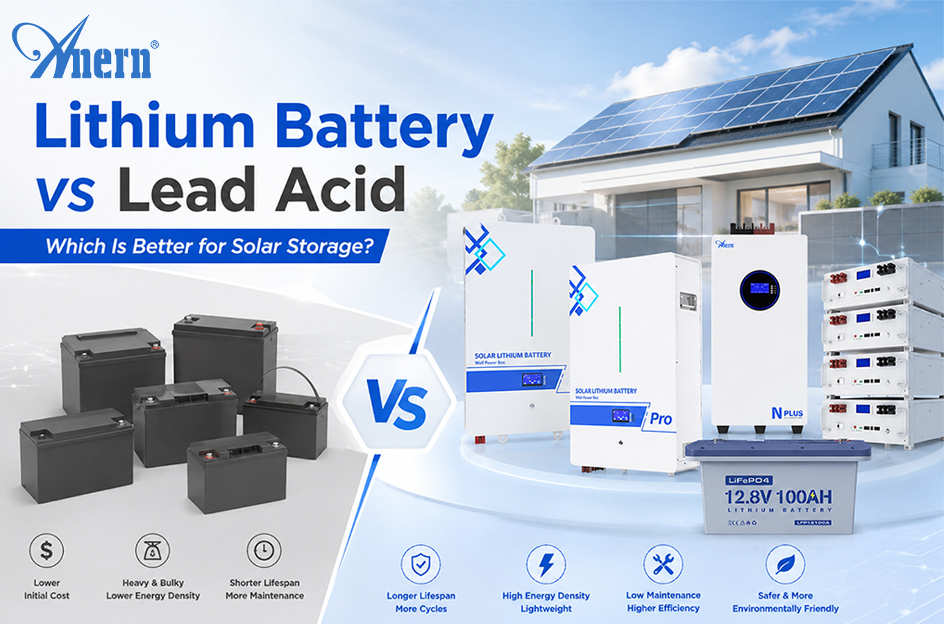 Batteria al litio vs batteria al piombo-acido: quale è migliore per l'accumulo di energia solare?